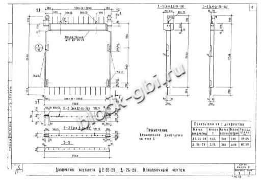 Диафрагма жесткости Д2-26-28 Диафрагма жесткости Д2-26-28