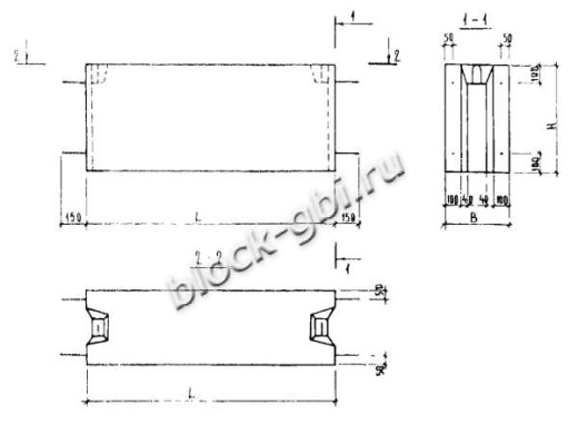 Фундаментный блок ФБ 12.5.6-Т