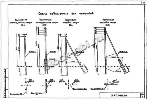 Переходная промежуточная опора ПП5