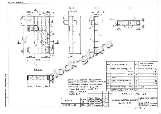 Вентиляционный блок-диафрагма 1ВД 20.12.26