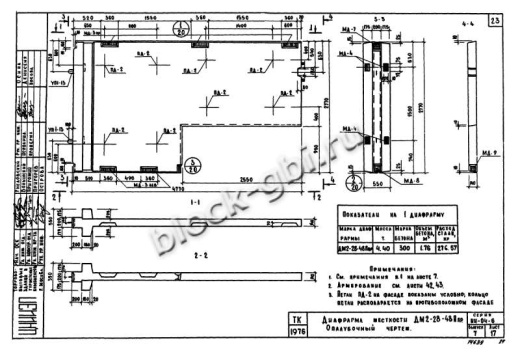 Диафрагма жесткости ДМ2-28-48п пр Диафрагма жесткости ДМ2-28-48п пр
